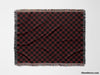 Checkered Black and Red Woven Throw Blanket and Tapestry