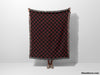 Checkered Black and Red Woven Throw Blanket and Tapestry