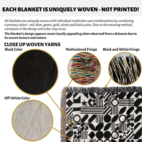 Classical Checker Board Pattern Woven Blanket Throw