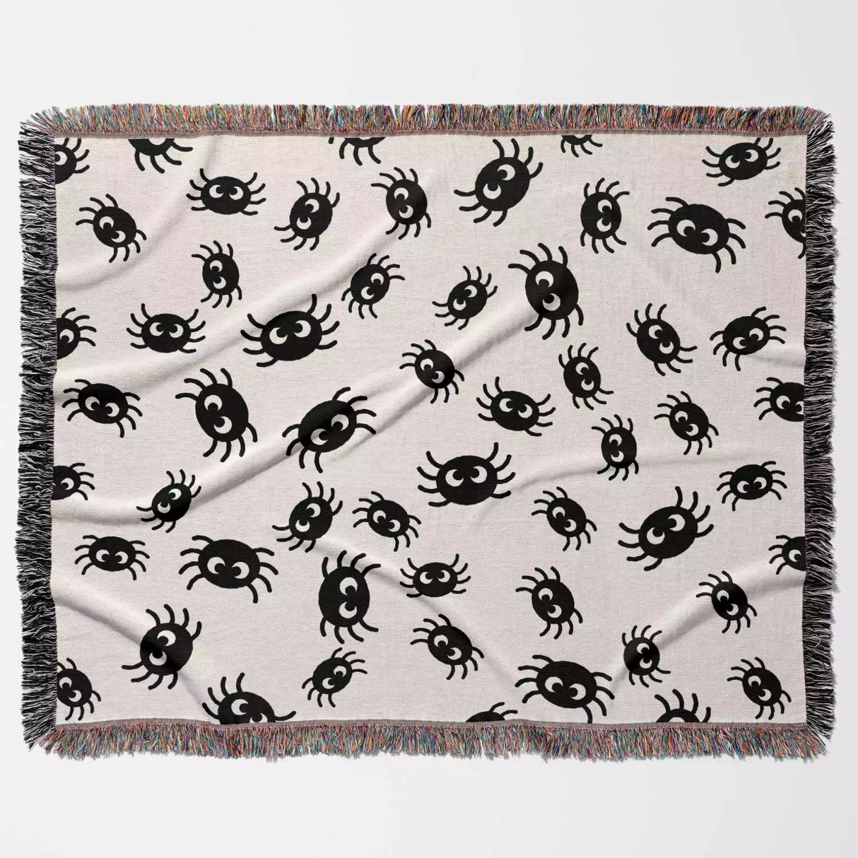 Cute Halloween Blanket with Spiders for Kids Room - DesignerOllie.com