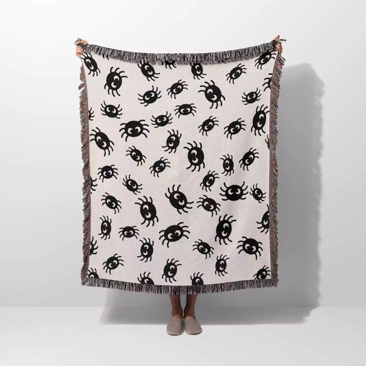 Cute Halloween Blanket with Spiders for Kids Room - DesignerOllie.com