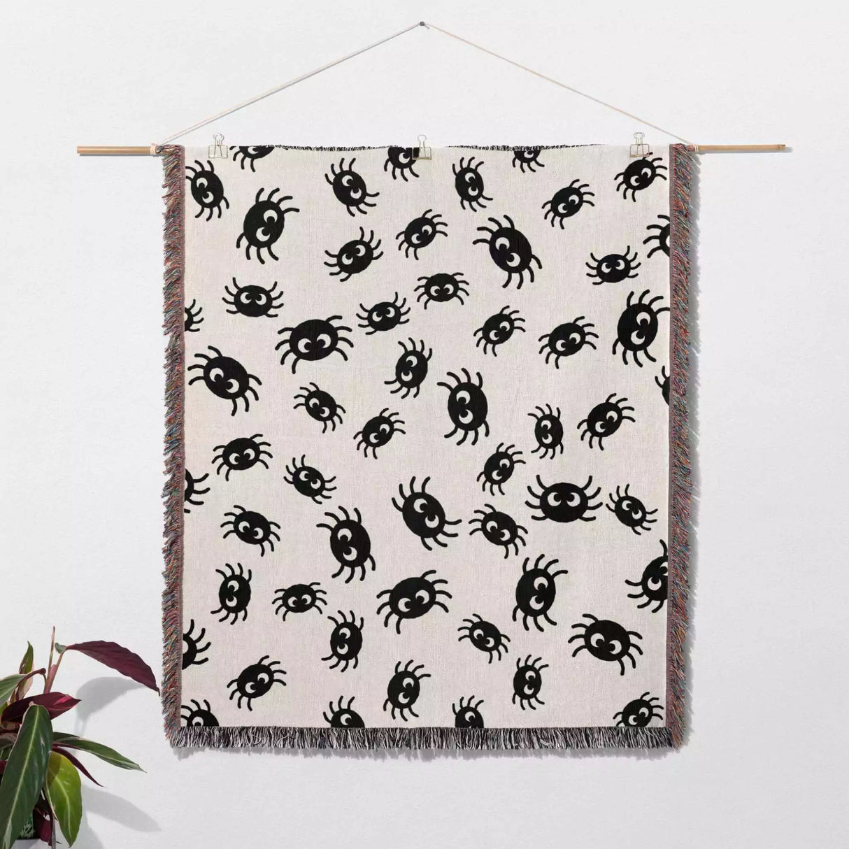 Cute Halloween Blanket with Spiders for Kids Room - DesignerOllie.com