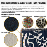 Darker Blue Matisse Woven Throw Blanket - DesignerOllie.com