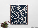 Darker Blue Matisse Woven Throw Blanket