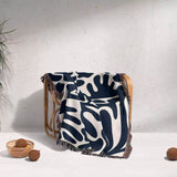 Darker Blue Matisse Woven Throw Blanket - DesignerOllie.com