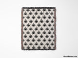 Evil Eye Black and White Woven Throw Blanket