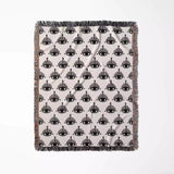 Evil Eye Black and White Woven Throw Blanket - DesignerOllie.com