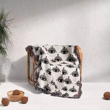 Evil Eye Black and White Woven Throw Blanket - DesignerOllie.com