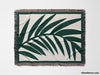 Forest Green Leaf Woven Throw Blanket and Tapestry