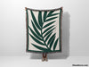 Forest Green Leaf Woven Throw Blanket and Tapestry