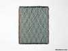 Forest Green Luxury Geometric Pattern Woven Throw Blanket and Tapestry