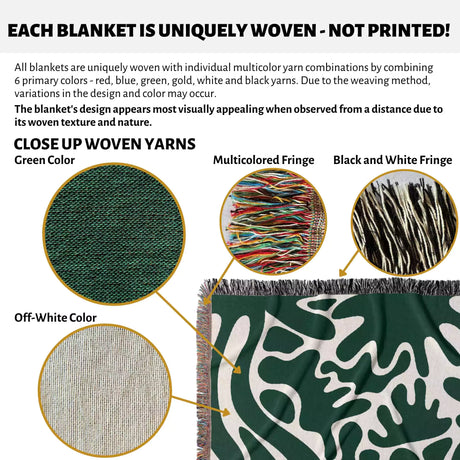 Forest Green Matisse Woven Throw Blanket - DesignerOllie.com