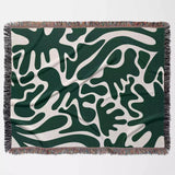 Forest Green Matisse Woven Throw Blanket - DesignerOllie.com