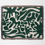 Forest Green Matisse Woven Throw Blanket