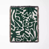 Forest Green Matisse Woven Throw Blanket - DesignerOllie.com