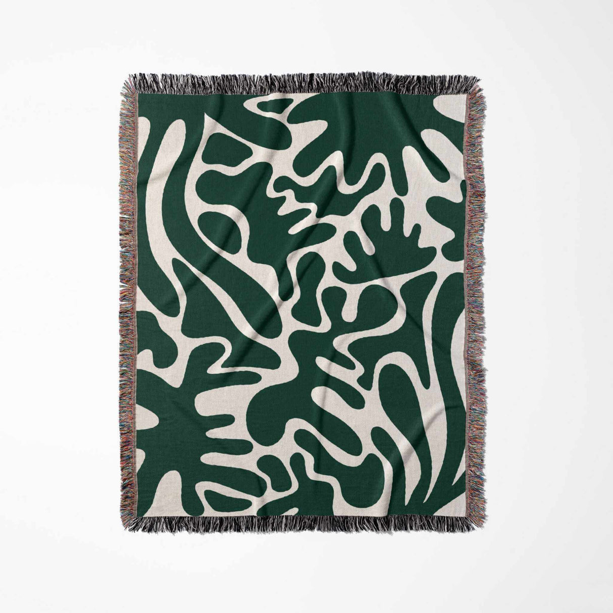 Forest Green Matisse Woven Throw Blanket