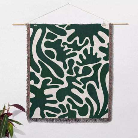 Forest Green Matisse Woven Throw Blanket - DesignerOllie.com