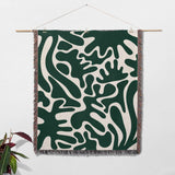 Forest Green Matisse Woven Throw Blanket