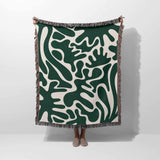 Forest Green Matisse Woven Throw Blanket