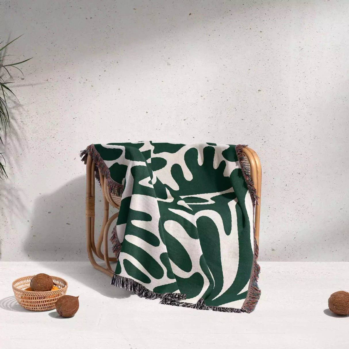 Forest Green Matisse Woven Throw Blanket - DesignerOllie.com