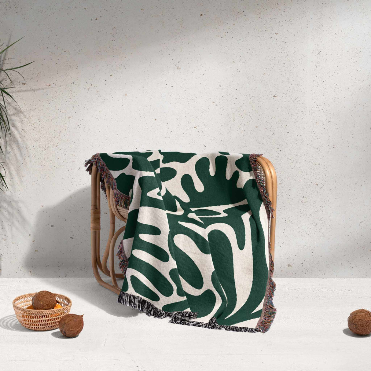 Forest Green Matisse Woven Throw Blanket