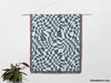 Funky Retro Style Blue Checker Woven Throw Blanket