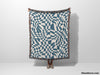 Funky Retro Style Blue Checker Woven Throw Blanket