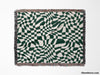 Funky Retro Style Forest Green Checker Woven Throw Blanket