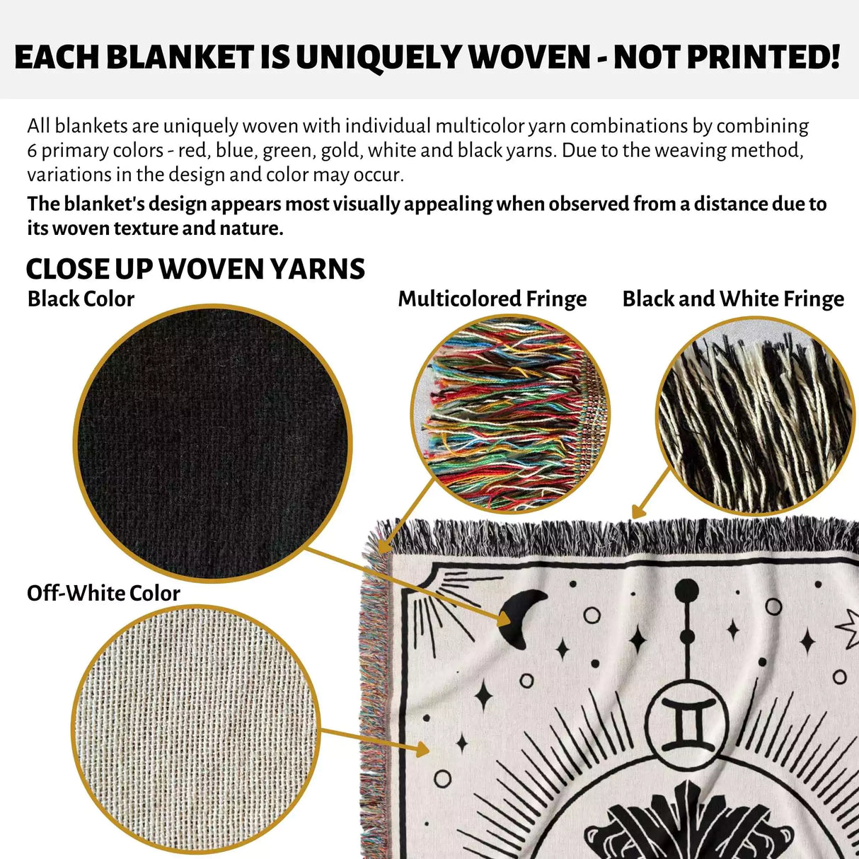 Gemini Zodiac Blanket, Unique Birthday Gift Idea for Women and Men - DesignerOllie.com