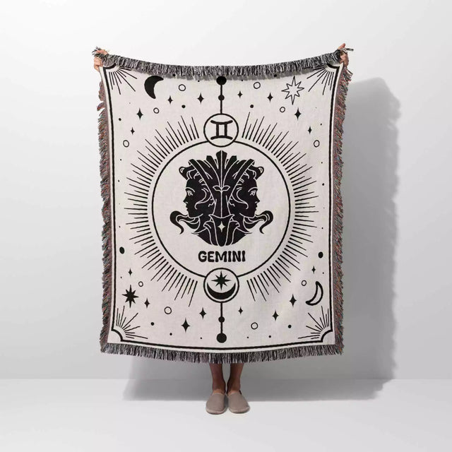 Gemini Zodiac Blanket, Unique Birthday Gift Idea for Women and Men - DesignerOllie.com