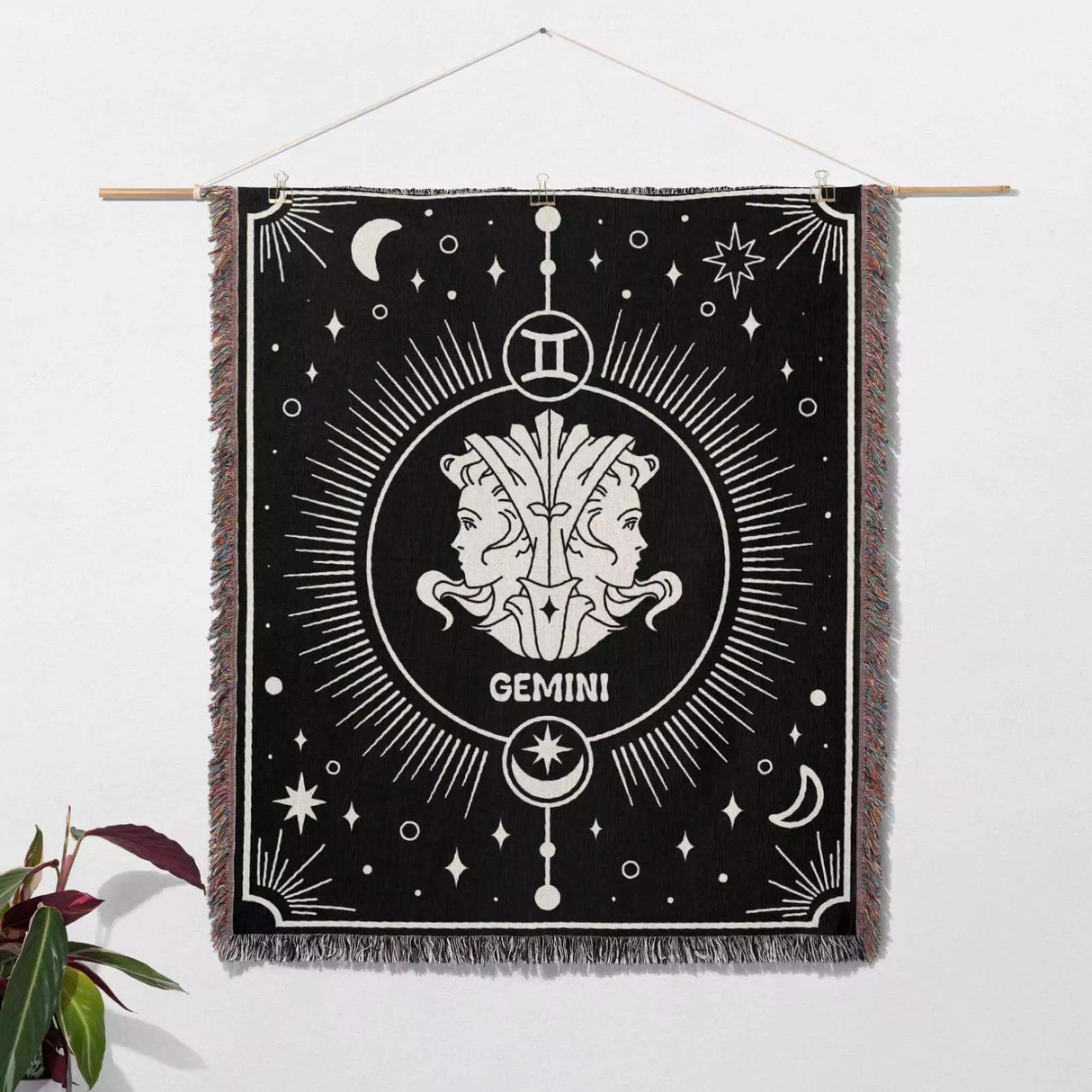 Gemini Zodiac Blanket, Unique Birthday Present for Wife and Husband - DesignerOllie.com