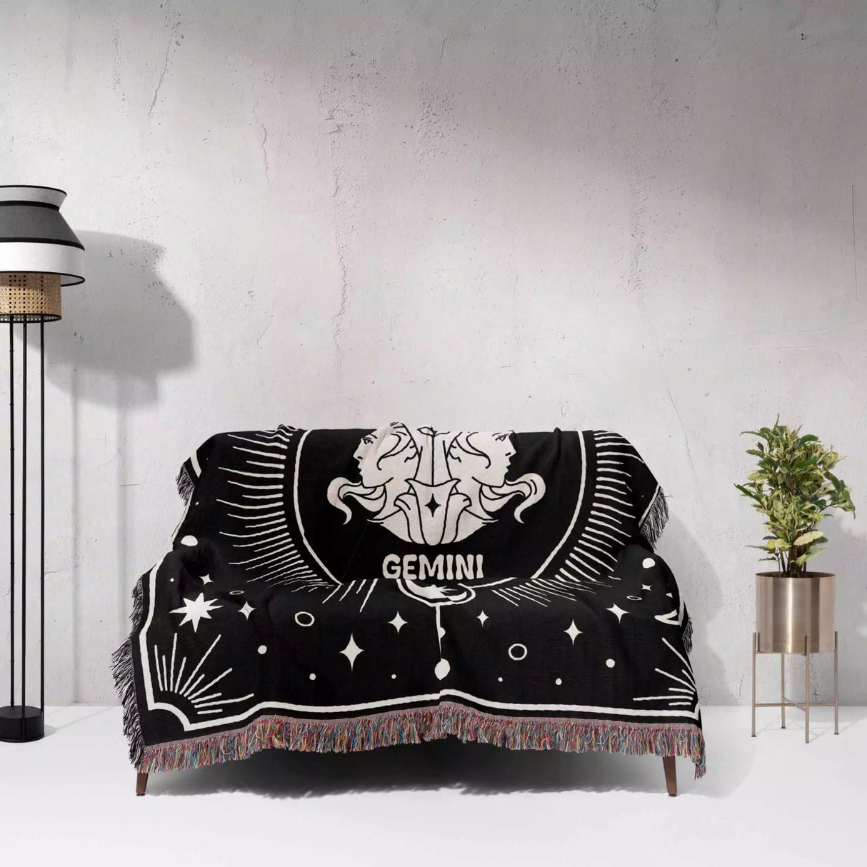 Gemini Zodiac Blanket, Unique Birthday Present for Wife and Husband - DesignerOllie.com