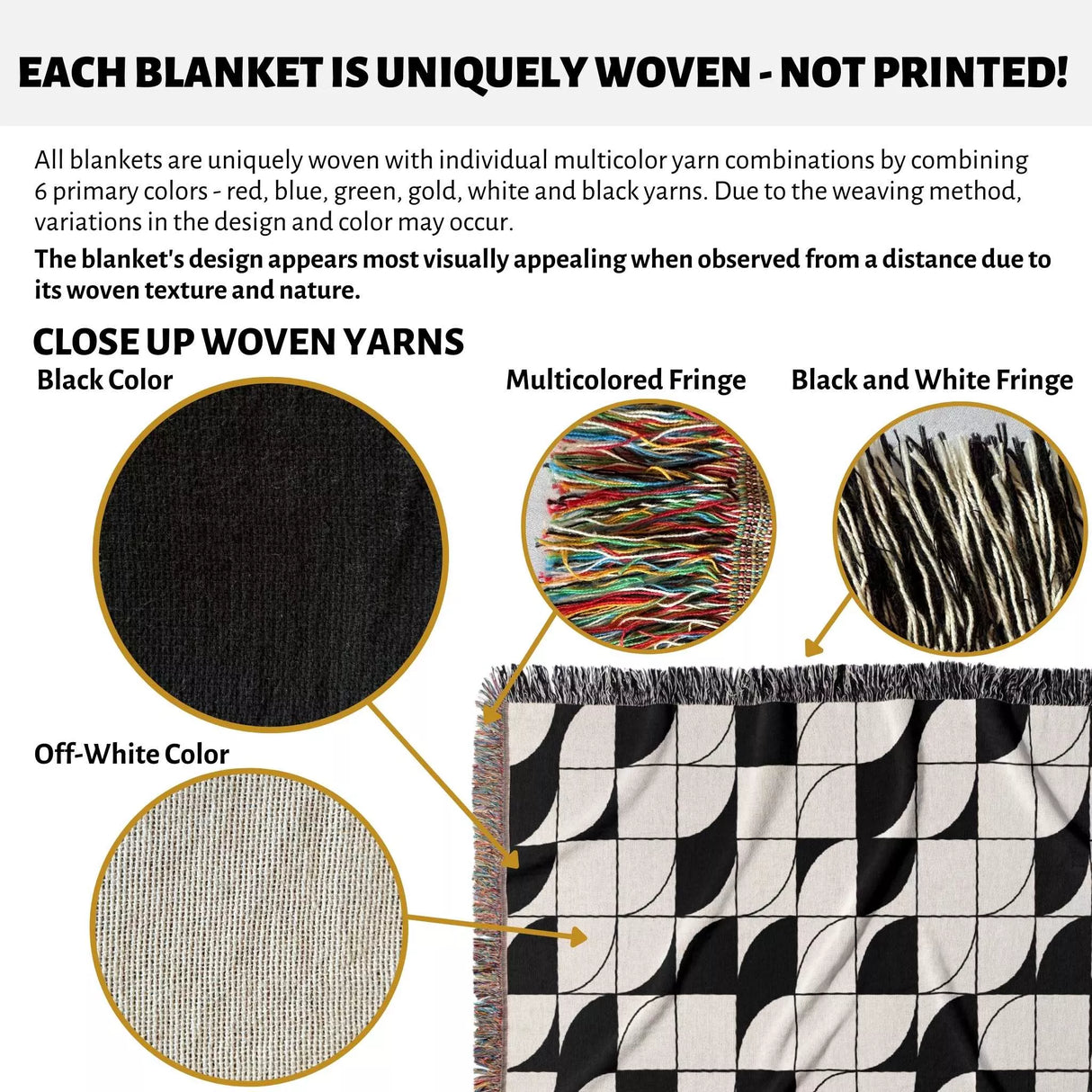 Geometric Print Woven Throw Blanket - DesignerOllie.com