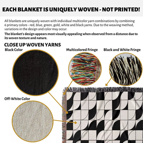 Geometric Print Woven Throw Blanket - DesignerOllie.com