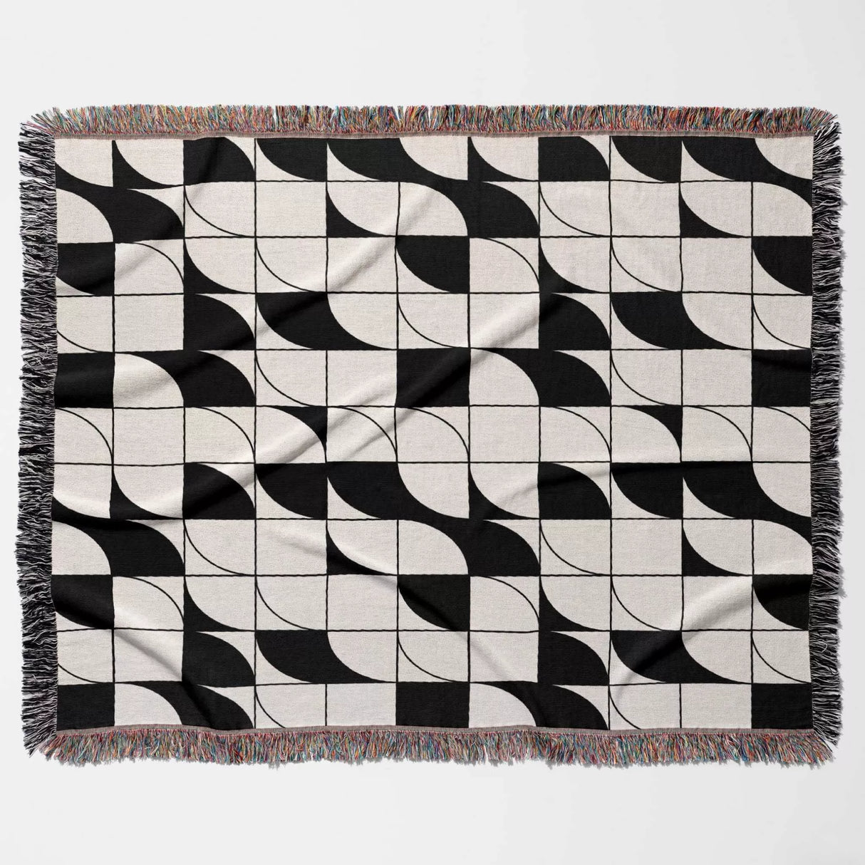 Geometric Print Woven Throw Blanket - DesignerOllie.com