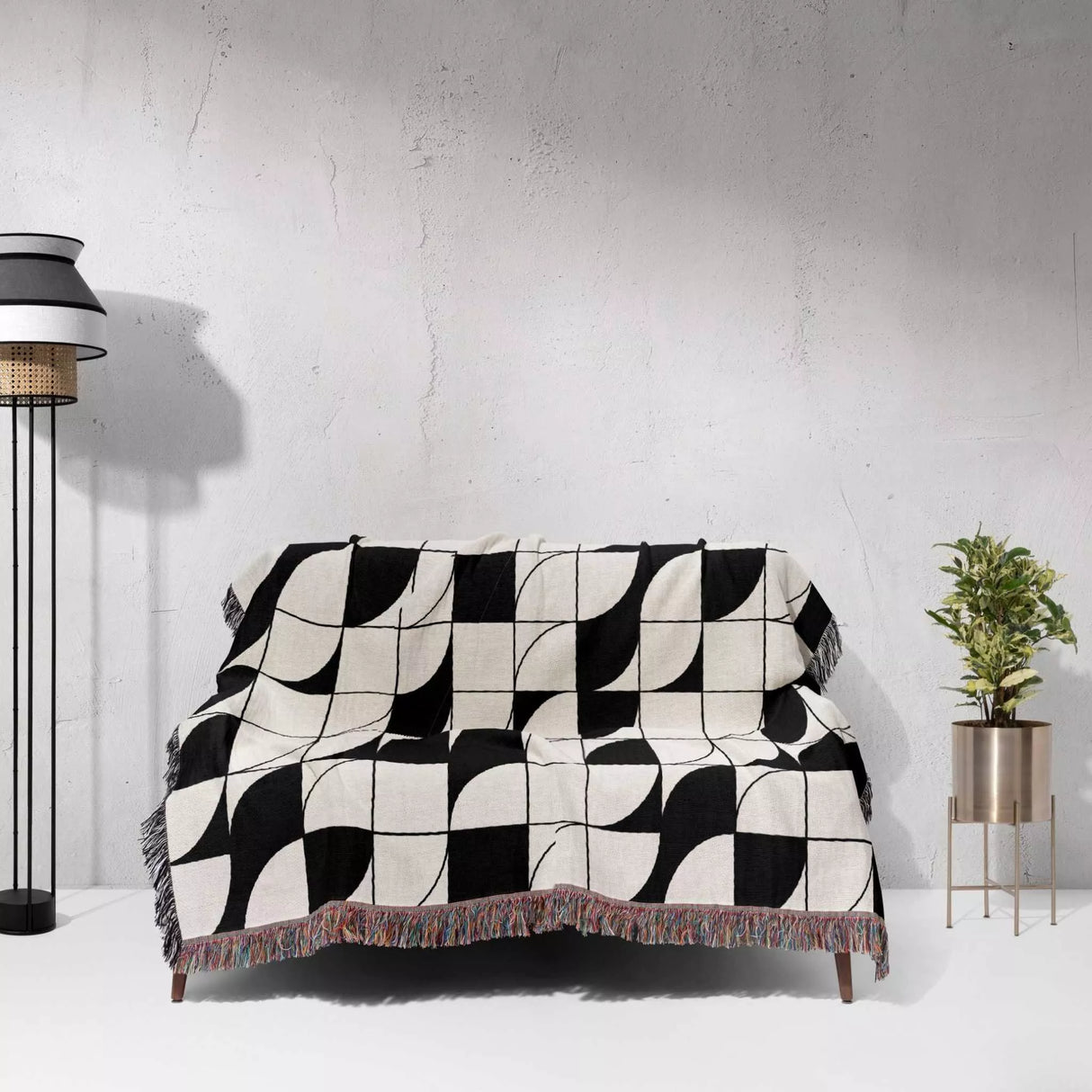 Geometric Print Woven Throw Blanket - DesignerOllie.com