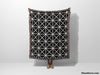 Geometric Triangles Black and White Monochrome Woven Throw Blanket and Tapestry