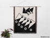 Geometric Art Black and White Woven Throw Blanket