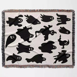 Ghosts Woven Throw Blanket for Halloween Spooky Decor - DesignerOllie.com
