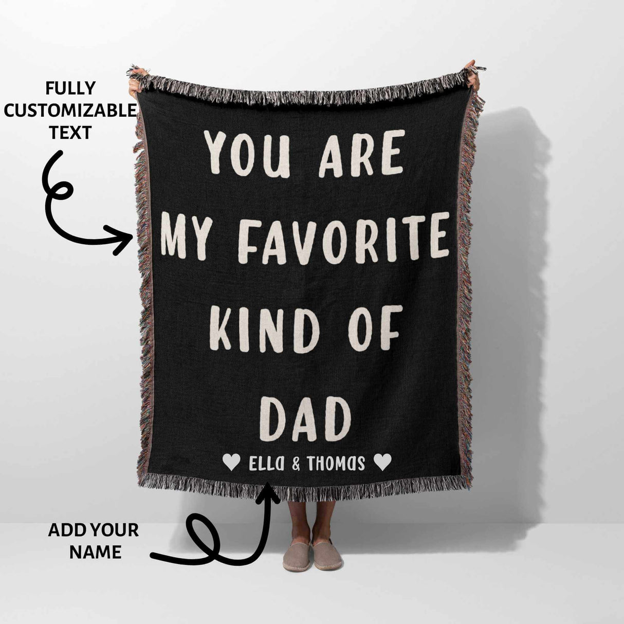 Gift for Dad for Father’s Day, Birthday, Christmas Gift Idea, Customized Woven Throw Blanket