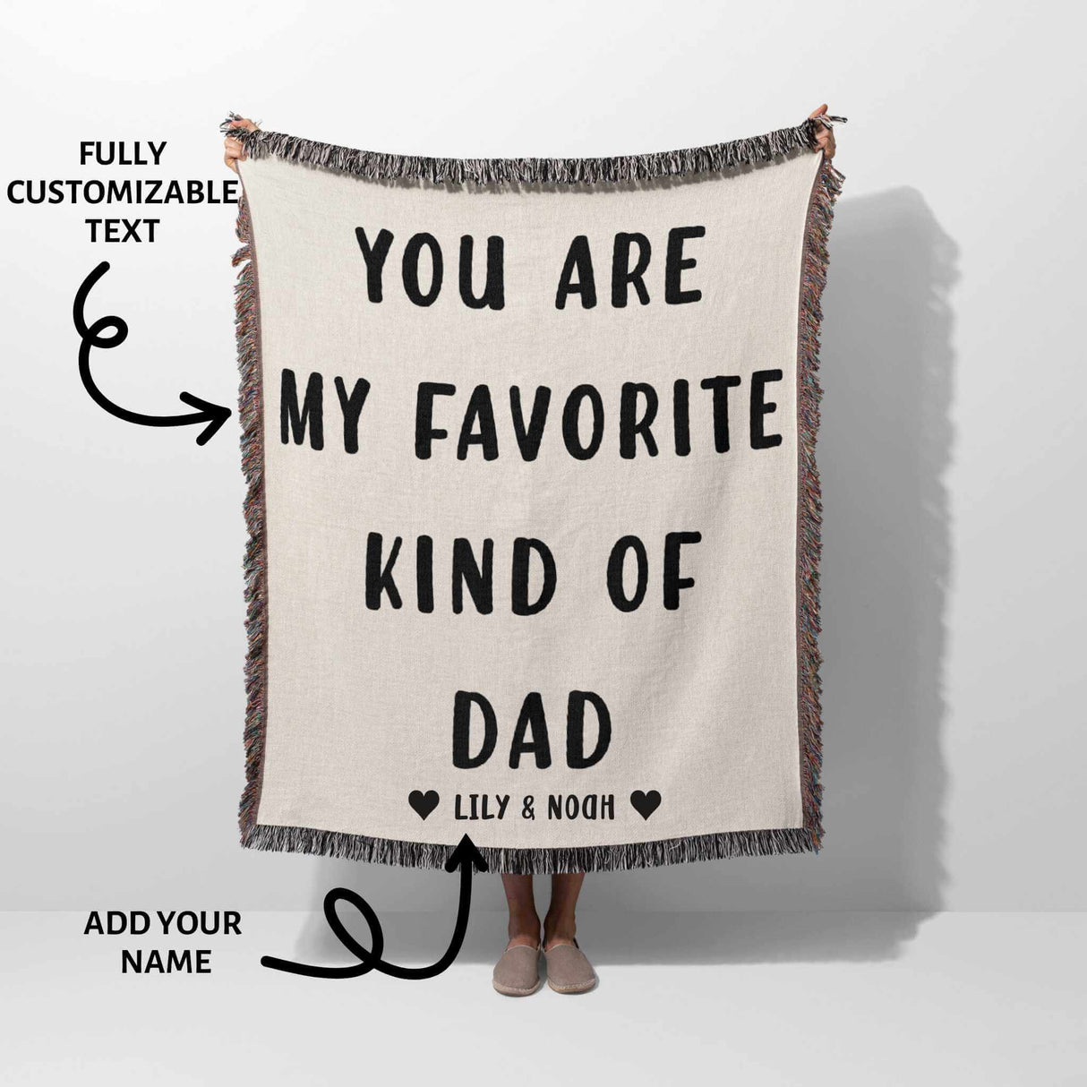 Gift for Dad for Father’s Day, Birthday, Christmas Gift Idea, Personalized Woven Throw Blanket