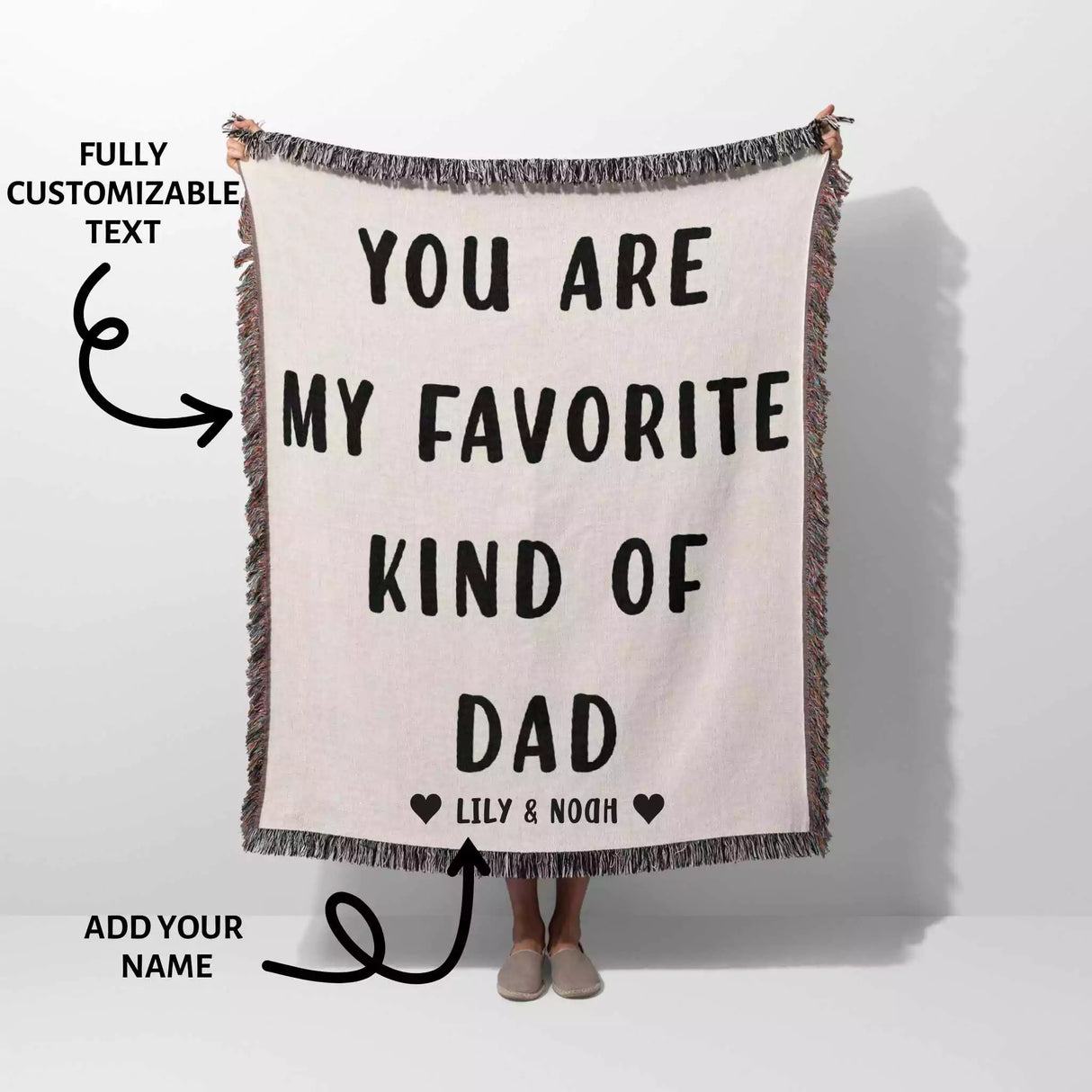 Gift for Dad for Father’s Day, Birthday, Christmas Gift Idea, Personalized Woven Throw Blanket - DesignerOllie.com