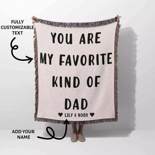 Gift for Dad for Father’s Day, Birthday, Christmas Gift Idea, Personalized Woven Throw Blanket - DesignerOllie.com