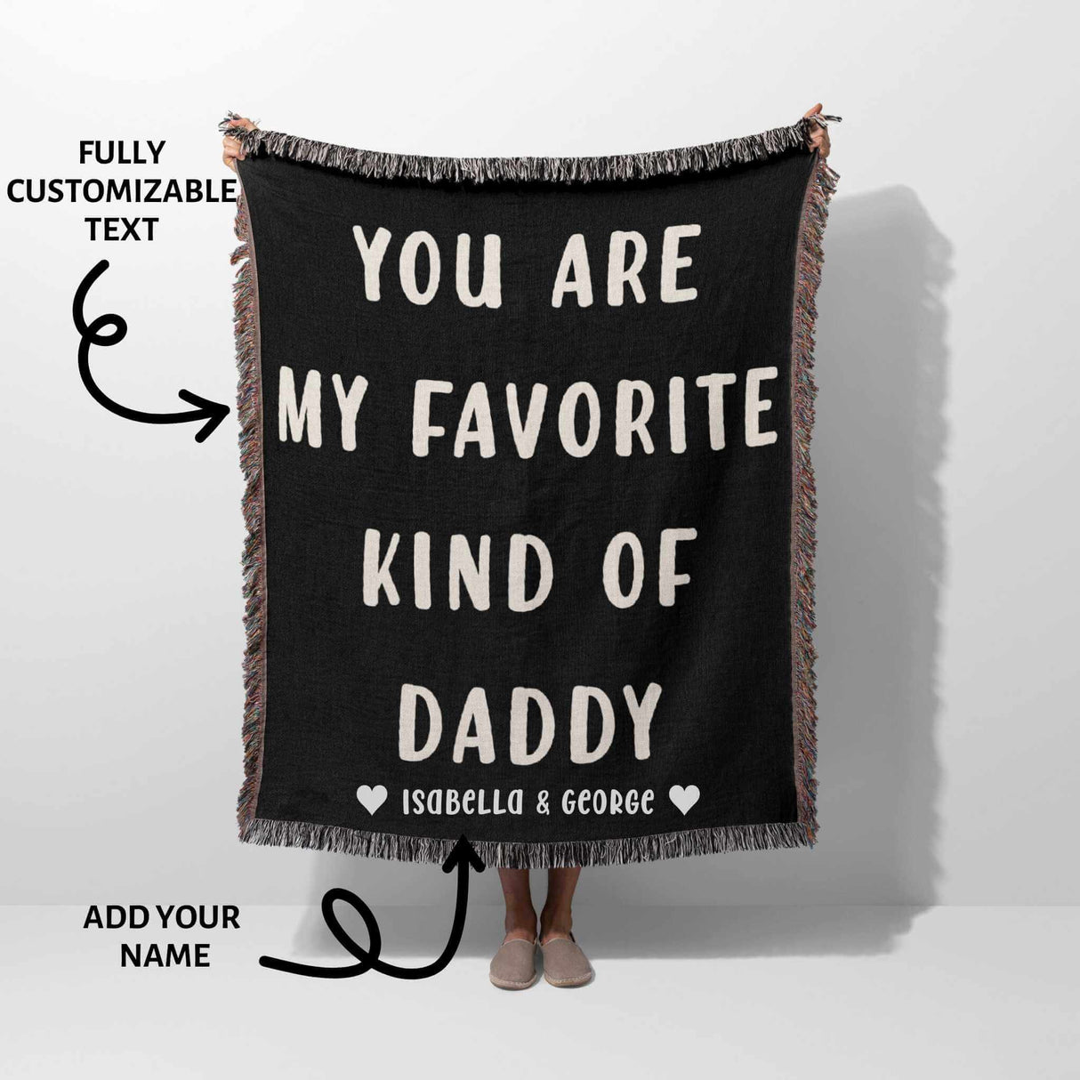 Gift for Daddy for Father’s Day, Birthday, Christmas Gift Idea, Customized Woven Throw Blanket