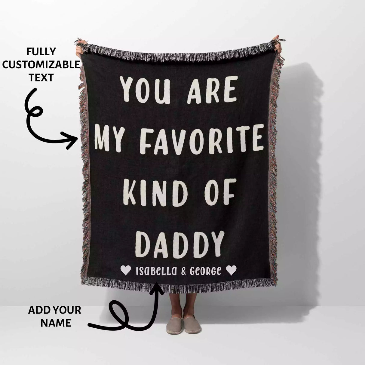 Gift for Daddy for Father’s Day, Birthday, Christmas Gift Idea, Customized Woven Throw Blanket - DesignerOllie.com