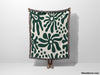 Groovy Corals Forest Green Woven Throw Blanket and Tapestry