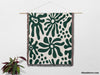 Groovy Corals Forest Green Woven Throw Blanket and Tapestry