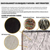 Halloween Black and White Line Art Woven Throw Blanket and Tapestry - DesignerOllie.com