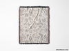 Halloween Black and White Line Art Woven Throw Blanket and Tapestry