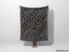 Hand Drawn Lines Black and White Monochrome Woven Throw Blanket and Tapestry